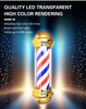 27 Inch Barber Pole LED Sign Light | Rotating Red White Blue Stripe | Wall Mounted Salon Sign