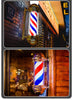 27 Inch Barber Pole LED Sign Light | Rotating Red White Blue Stripe | Wall Mounted Salon Sign