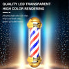 27 Inch Barber Pole LED Sign Light | Rotating Red White Blue Stripe | Wall Mounted Salon Sign