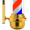 27 Inch Barber Pole Light IP54 Waterproof | Rotating LED Strip Salon Sign | Gold Wall Mounted Open Sign