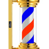 27 Inch Barber Pole Light IP54 Waterproof | Rotating LED Strip Salon Sign | Gold Wall Mounted Open Sign