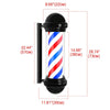 29 Inch Barber Pole Light IP54 Waterproof | Rotating LED Strip Salon Sign | Black Wall Mounted Open Sign