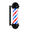 29 Inch Barber Pole Light IP54 Waterproof | Rotating LED Strip Salon Sign | Black Wall Mounted Open Sign