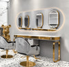 Hot Sale Modern LED Barber Salon Styling Mirror Station Table