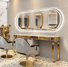 Hot Sale Modern LED Barber Salon Styling Mirror Station Table