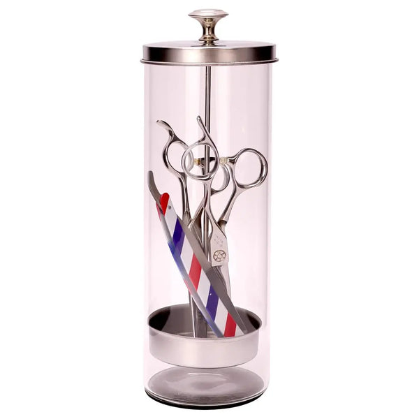 Barbershop Disinfection Jar Beauty Manicurist Stainless Steel Glass Filter Clean Sterilization Container Beauty Hair Salon Tools