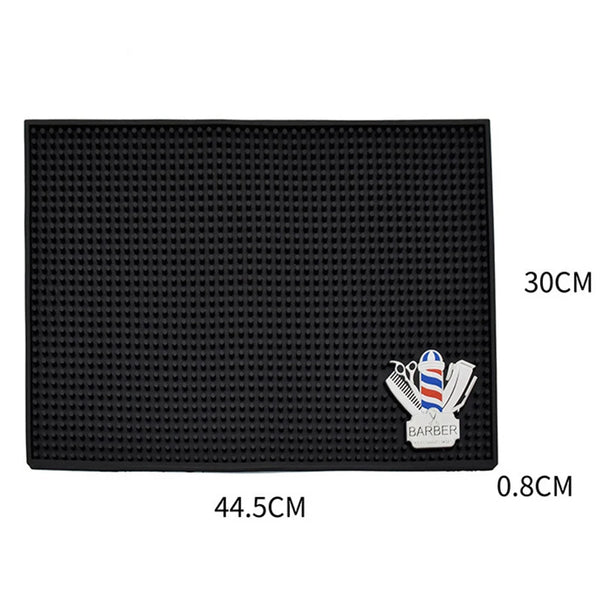 Barber Station Mat Cushion Non-slip Black Pad Hairdress Organizer for Clippers Scissors Trimmers Brushes Storage Tool