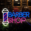 Barber Open LED Neon Sign Light Wall Mounted Display - USB Powered Decor for Barbershop Hair Salon Studio Men’s Facial Care Club
