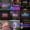 Barber Open LED Neon Sign Light Wall Mounted Display - USB Powered Decor for Barbershop Hair Salon Studio Men’s Facial Care Club