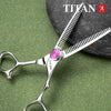 TITAN professional barber scissors double tooth thinning scissors6inch vg10 steel