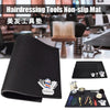 Barber Station Mat Cushion Non-slip Black Pad Hairdress Organizer for Clippers Scissors Trimmers Brushes Storage Tool