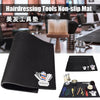 Barber Station Mat Cushion Non-slip Black Pad Hairdress Organizer for Clippers Scissors Trimmers Brushes Storage Tool