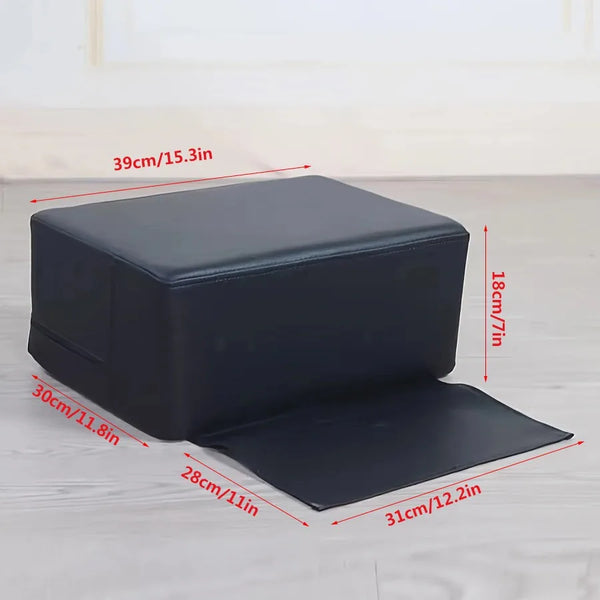 Barber Child Booster Seat PU Leather | Kids Haircut Cushion for Salon Chair | Professional Children's Booster Cushion Black