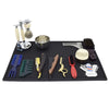 Barber Station Mat Cushion Non-slip Black Pad Hairdress Organizer for Clippers Scissors Trimmers Brushes Storage Tool