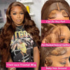 13x6 Chocolate Brown HD Lace Front Human Hair Wigs Body Wave Human Hair Wig 46 Inch 200Density Colored Human Hair Wigs For Women