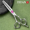 TITAN professional barber scissors double tooth thinning scissors6inch vg10 steel
