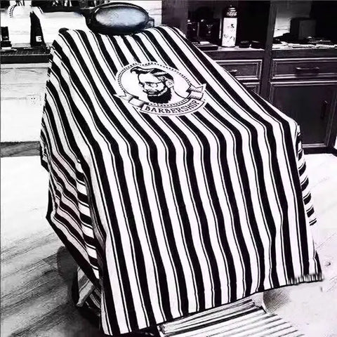 Barber Stripe Hair Cape Non-Stick Cloth | Black White Stripe Salon Cutting Cape | Professional Barber Wrap Cape