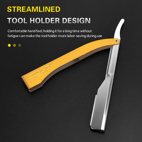 Professional Vintage Manual Straight Razor Barber Shaving Tool — Detachable Blade Ergonomic Handle