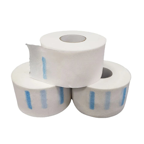 Disposable Barber Neck Strips Roll 100 Pieces Adjustable Adhesive Closure — White Black Multi Colour