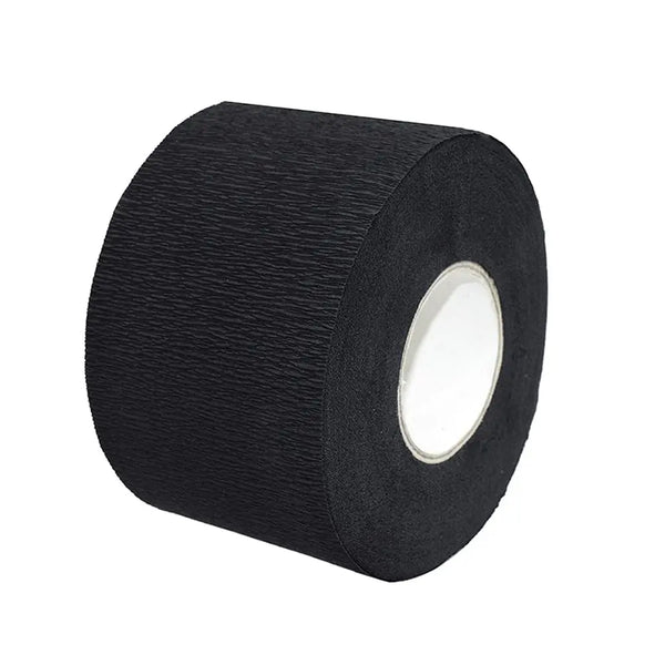 Disposable Black Barber Neck Strips Roll — Stretchy Neck Paper for Hair Cutting