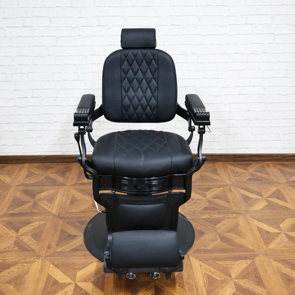 Hydraulic Barber Chair Black | 360° Rotating Reclining Salon Chair | Synthetic Leather