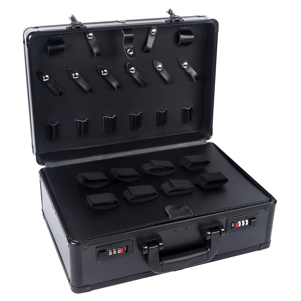 Portable Barber Tool Box Large Capacity | Metal Combination Lock Hair Kit Organiser | Professional Hairdressing Case 40x31x16cm