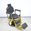 Premium Gold Hydraulic Barber Chair | 360° Rotatable Reclining PU Leather | Professional Salon Chair White Black Green