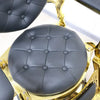 Premium Gold Hydraulic Barber Chair | 360° Rotatable Reclining PU Leather | Professional Salon Chair White Black Green