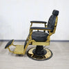 Premium Gold Hydraulic Barber Chair | 360° Rotatable Reclining PU Leather | Professional Salon Chair White Black Green