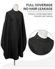 Professional Waterproof Barber Cape 140x160cm | Silicone Collar Anti-Static Hairdressing Cloth | Black White Salon Cape