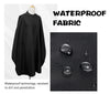 Professional Waterproof Barber Cape 140x160cm | Silicone Collar Anti-Static Hairdressing Cloth | Black White Salon Cape