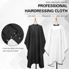 Professional Waterproof Barber Cape 140x160cm | Silicone Collar Anti-Static Hairdressing Cloth | Black White Salon Cape