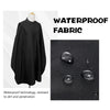 Professional Waterproof Barber Cape 140x160cm | Silicone Collar Anti-Static Hairdressing Cloth | Black White Salon Cape