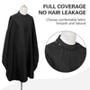 Professional Waterproof Barber Cape 140x160cm | Silicone Collar Anti-Static Hairdressing Cloth | Black White Salon Cape