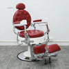 Retro Luxury Barber Chair High-End | Hydraulic Reclining Salon Chair | Black Chrome Gold Green Red Grey