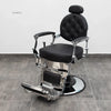 Retro Luxury Barber Chair High-End | Hydraulic Reclining Salon Chair | Black Chrome Gold Green Red Grey