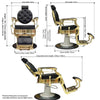 Retro Luxury Barber Chair High-End | Hydraulic Reclining Salon Chair | Black Chrome Gold Green Red Grey
