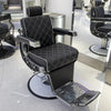 Retro Luxury Barber Chair High-End | Hydraulic Reclining Salon Chair | Black Chrome Gold Green Red Grey