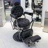 Retro Luxury Barber Chair High-End | Hydraulic Reclining Salon Chair | Black Chrome Gold Green Red Grey