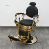 Retro Luxury Barber Chair High-End | Hydraulic Reclining Salon Chair | Black Chrome Gold Green Red Grey