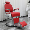 Retro Luxury Barber Chair High-End | Hydraulic Reclining Salon Chair | Black Chrome Gold Green Red Grey