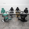 Retro Luxury Barber Chair High-End | Hydraulic Reclining Salon Chair | Black Chrome Gold Green Red Grey
