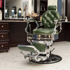 Retro Luxury Barber Chair High-End | Hydraulic Reclining Salon Chair | Black Chrome Gold Green Red Grey