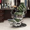 Retro Luxury Barber Chair High-End | Hydraulic Reclining Salon Chair | Black Chrome Gold Green Red Grey