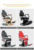 Retro Luxury Barber Chair High-End | Hydraulic Reclining Salon Chair | Black Chrome Gold Green Red Grey