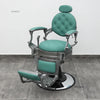Retro Luxury Barber Chair High-End | Hydraulic Reclining Salon Chair | Black Chrome Gold Green Red Grey