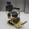 Retro Luxury Barber Chair High-End | Hydraulic Reclining Salon Chair | Black Chrome Gold Green Red Grey