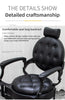 Retro Luxury Barber Chair High-End | Hydraulic Reclining Salon Chair | Black Chrome Gold Green Red Grey
