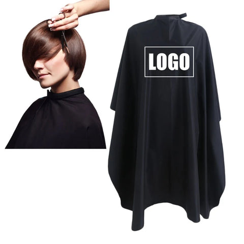 Waterproof Haircut Cape Apron Custom Logo | Non-Woven Salon Cutting Cape | Black White Barber Cape