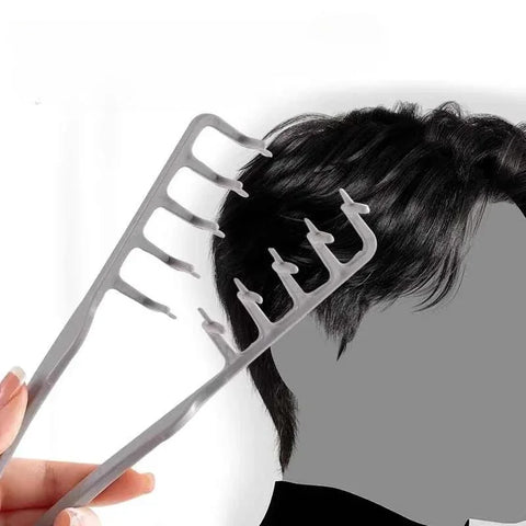 Wide Tooth Volumizing Hair Comb | Fluffy Texture Curling Styling Comb | 1 or 2 Piece Set Silver Pink